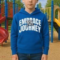 Motivational Quote Embrace The Journey Large Font Gift Kids Hoodie thumb 2