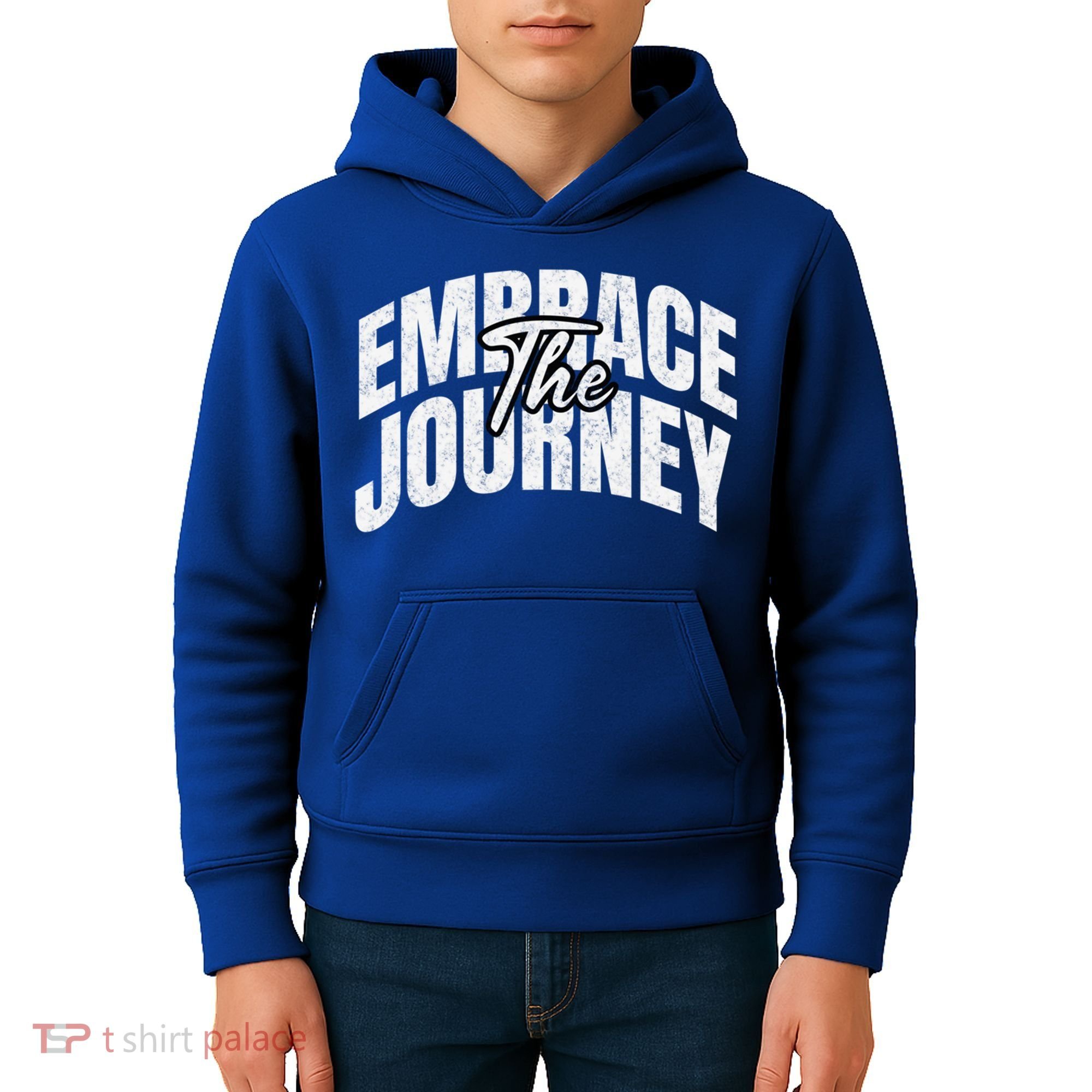 Motivational Quote Embrace The Journey Large Font Gift Kids Hoodie