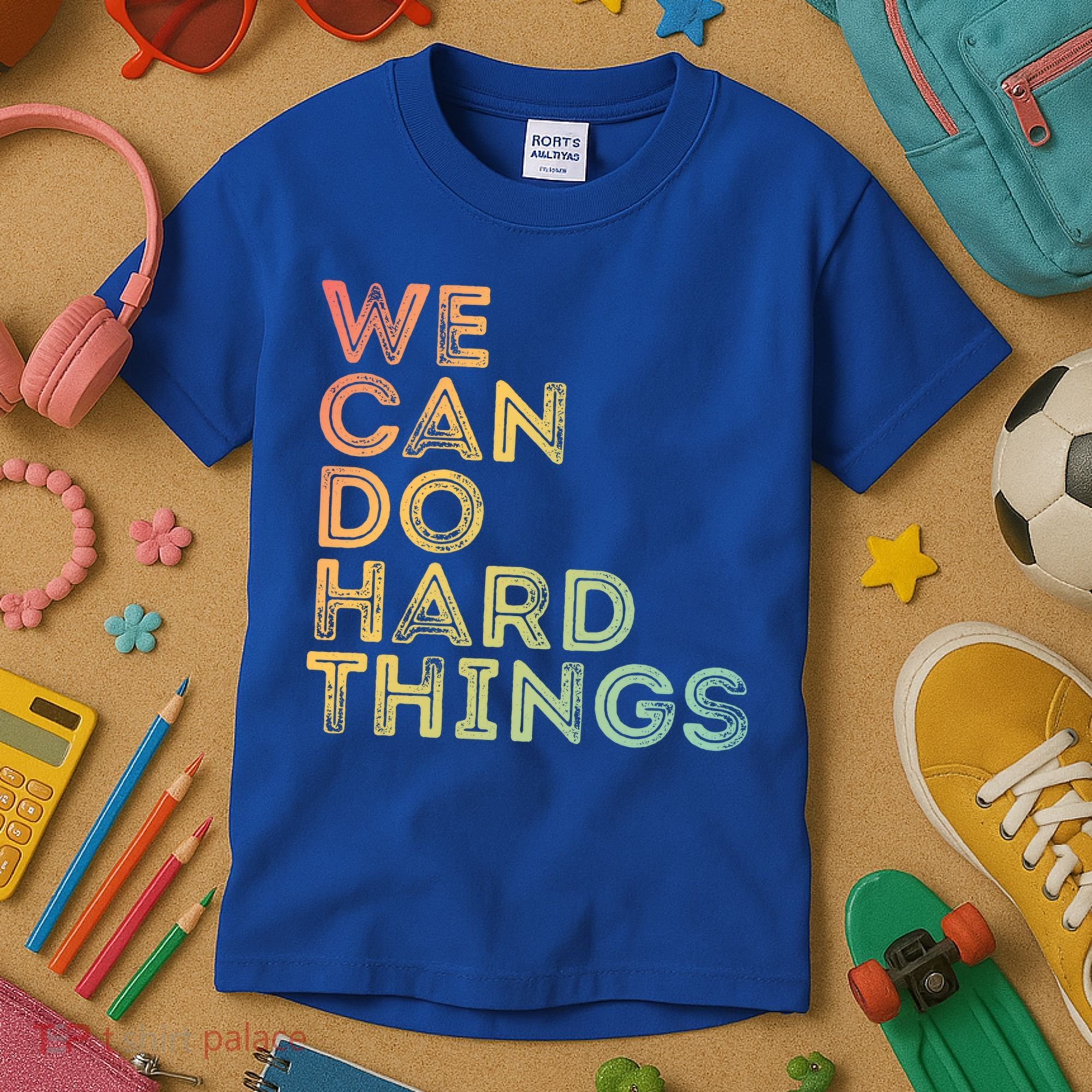 Motivational Quote Gift We Can Do Hard Things Productive Work Cool Gift Kids T-Shirt