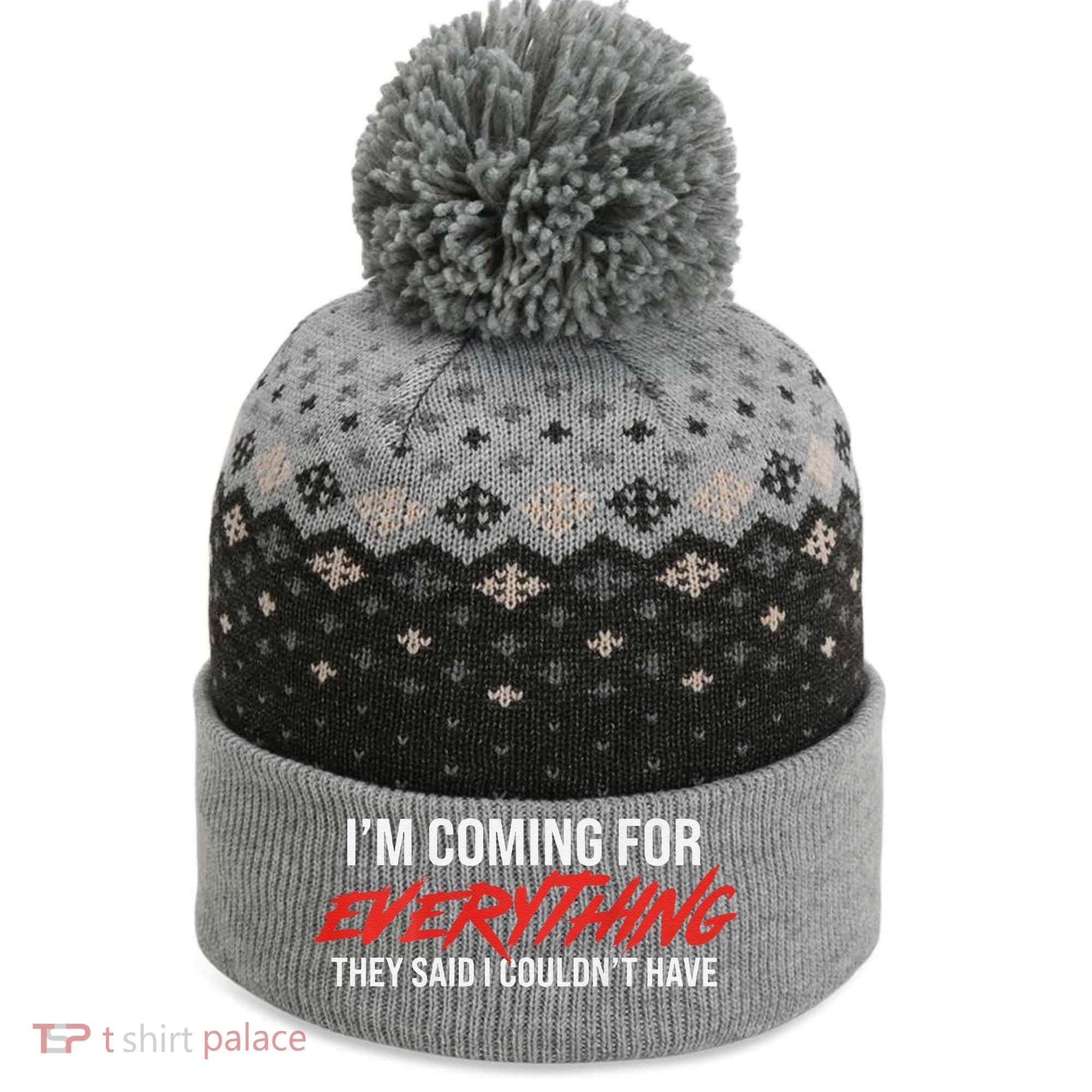Motivational Quote Motivation For Success And Workout The Baniff Cuffed Pom Beanie