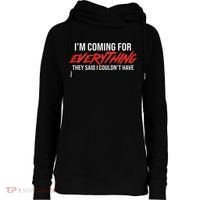 Motivational Quote Motivation For Success And Workout Womens Funnel Neck Pullover Hood thumb 0