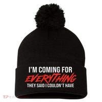 Motivational Quote Motivation For Success And Workout Pom Pom 12in Knit Beanie thumb 0
