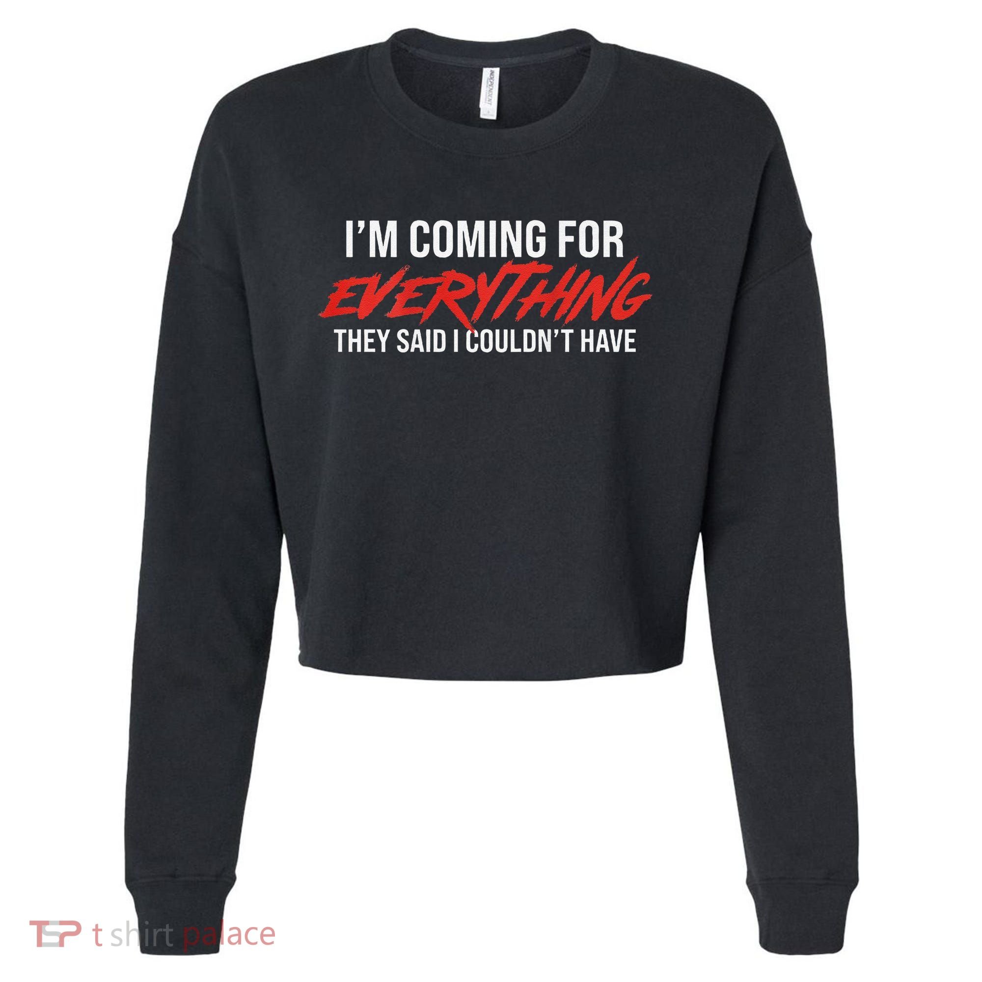 Motivational Quote Motivation For Success And Workout Cropped Pullover Crew
