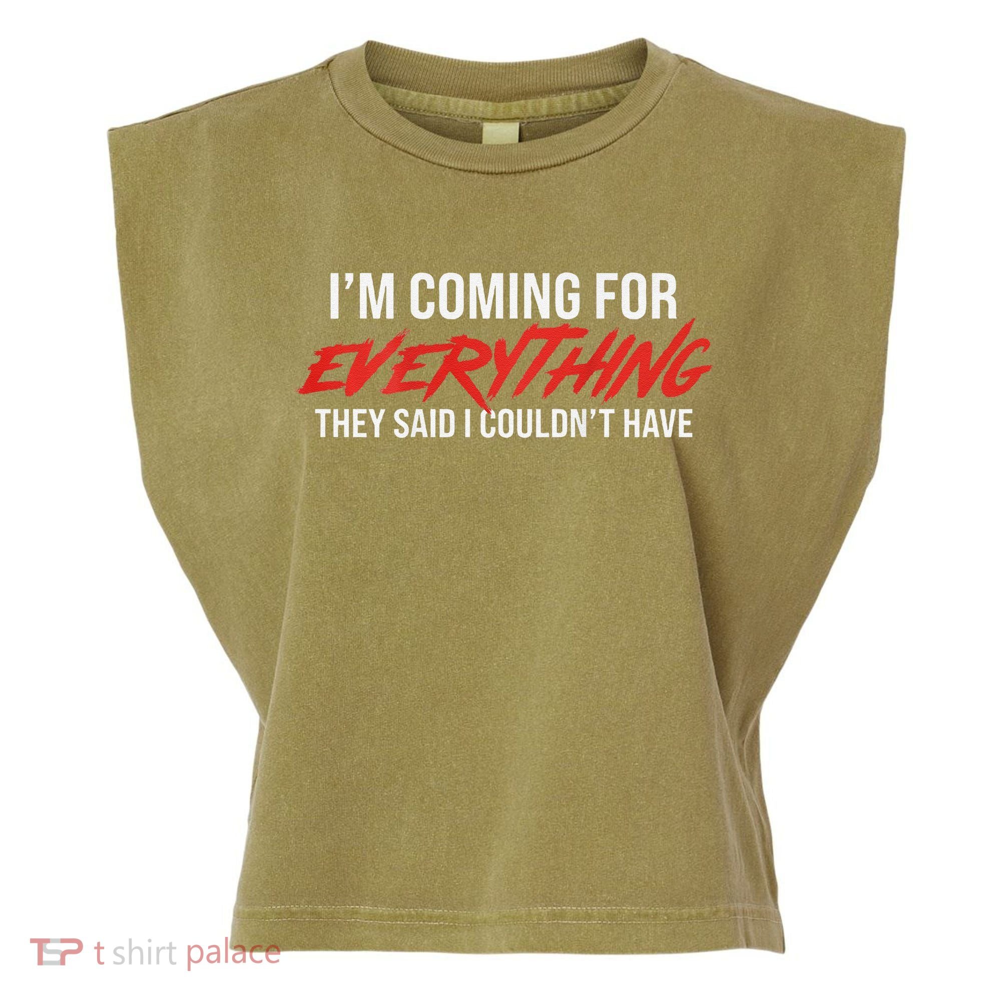 Motivational Quote Motivation For Success And Workout Garment-Dyed Women's Muscle Tee