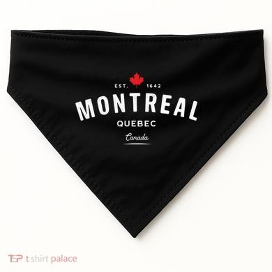 Montreal Quebec QC Vintage Retro Canada Maple Leaf USA-Made Doggie Bandana