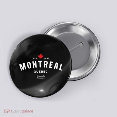 Montreal Quebec QC Vintage Retro Canada Maple Leaf Button