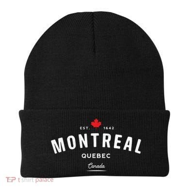 Montreal Quebec QC Vintage Retro Canada Maple Leaf Beanie