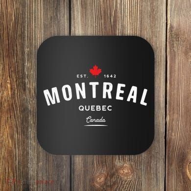 Montreal Quebec QC Vintage Retro Canada Maple Leaf Coaster