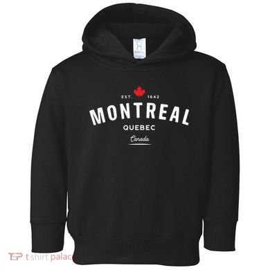 Montreal Quebec QC Vintage Retro Canada Maple Leaf Toddler Hoodie