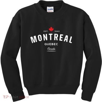 Montreal Quebec QC Vintage Retro Canada Maple Leaf Kids Sweatshirt