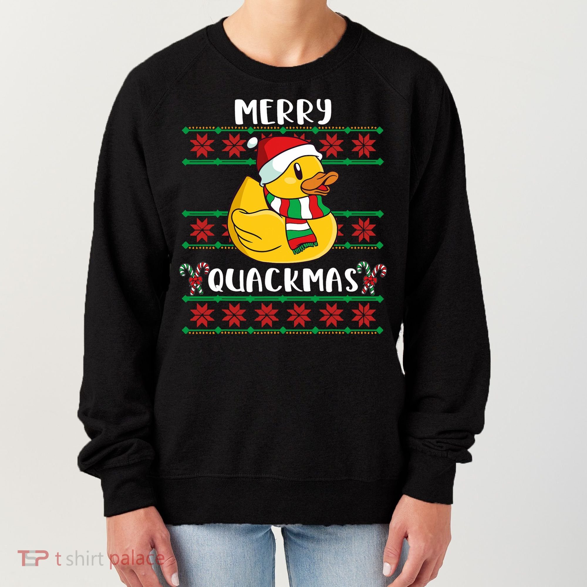 Merry Quackmas Rubber Duck Christmas Women's Sweatshirt