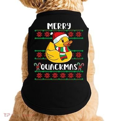 Merry Quackmas Rubber Duck Christmas Doggie Tank