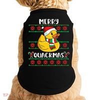 Merry Quackmas Rubber Duck Christmas Doggie Tank thumb 0