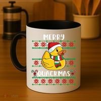 Merry Quackmas Rubber Duck Christmas Coffee Mug thumb 4