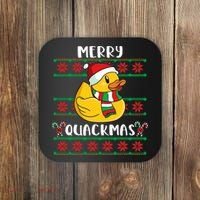 Merry Quackmas Rubber Duck Christmas Coaster thumb 0