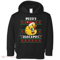 Merry Quackmas Rubber Duck Christmas Toddler Hoodie thumb 0