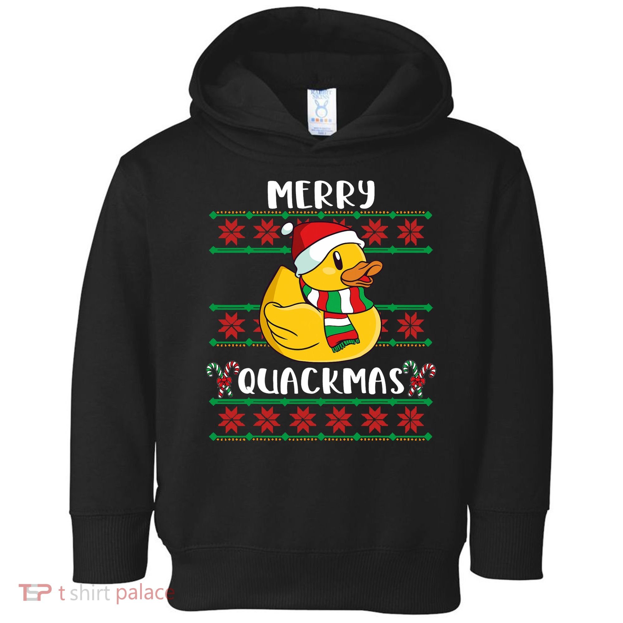 Merry Quackmas Rubber Duck Christmas Toddler Hoodie