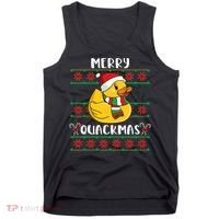 Merry Quackmas Rubber Duck Christmas Tank Top thumb 0