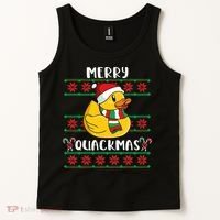 Merry Quackmas Rubber Duck Christmas Tank Top thumb 2