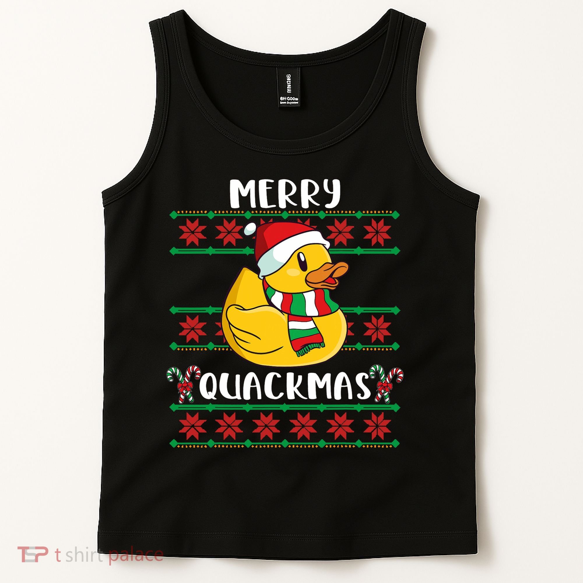 Merry Quackmas Rubber Duck Christmas Tank Top