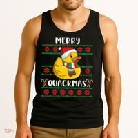Merry Quackmas Rubber Duck Christmas Tank Top thumb 3