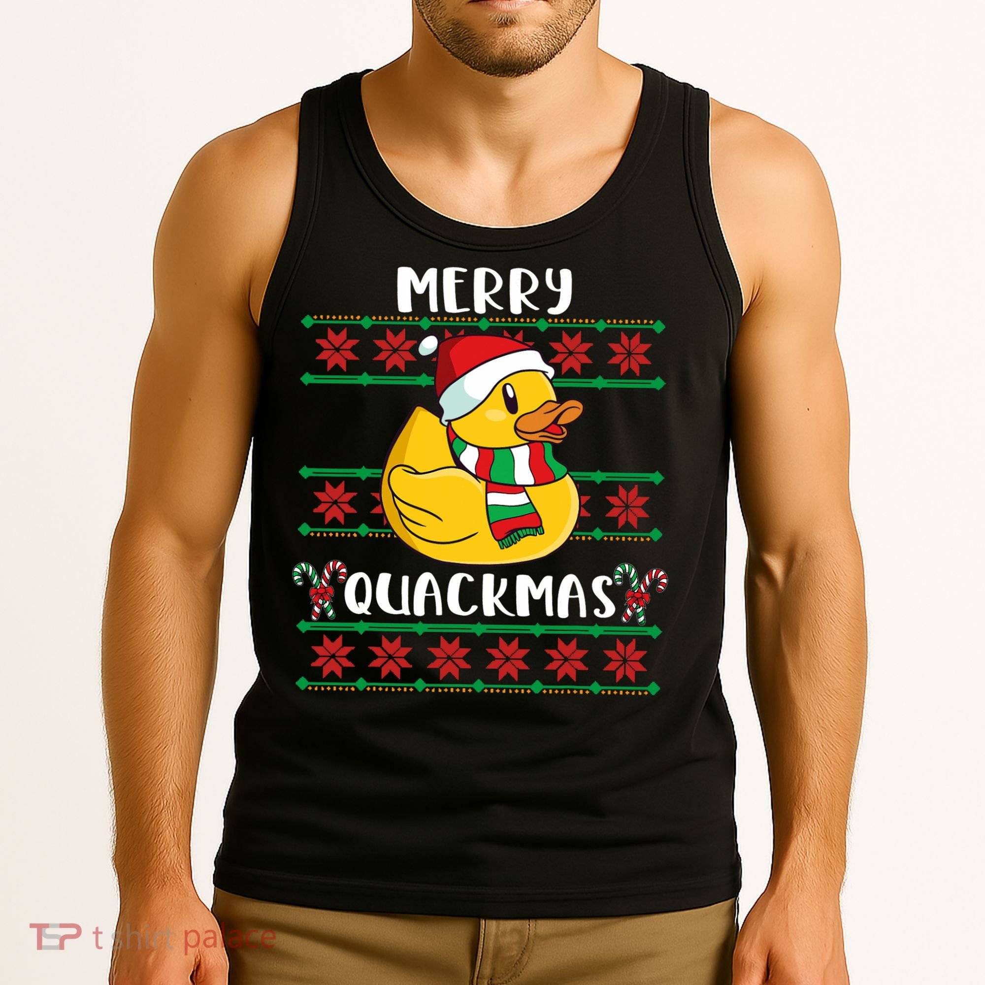 Merry Quackmas Rubber Duck Christmas Tank Top