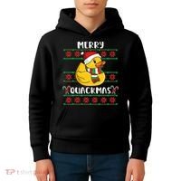 Merry Quackmas Rubber Duck Christmas Kids Hoodie thumb 4