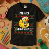 Merry Quackmas Rubber Duck Christmas Kids T-Shirt thumb 3