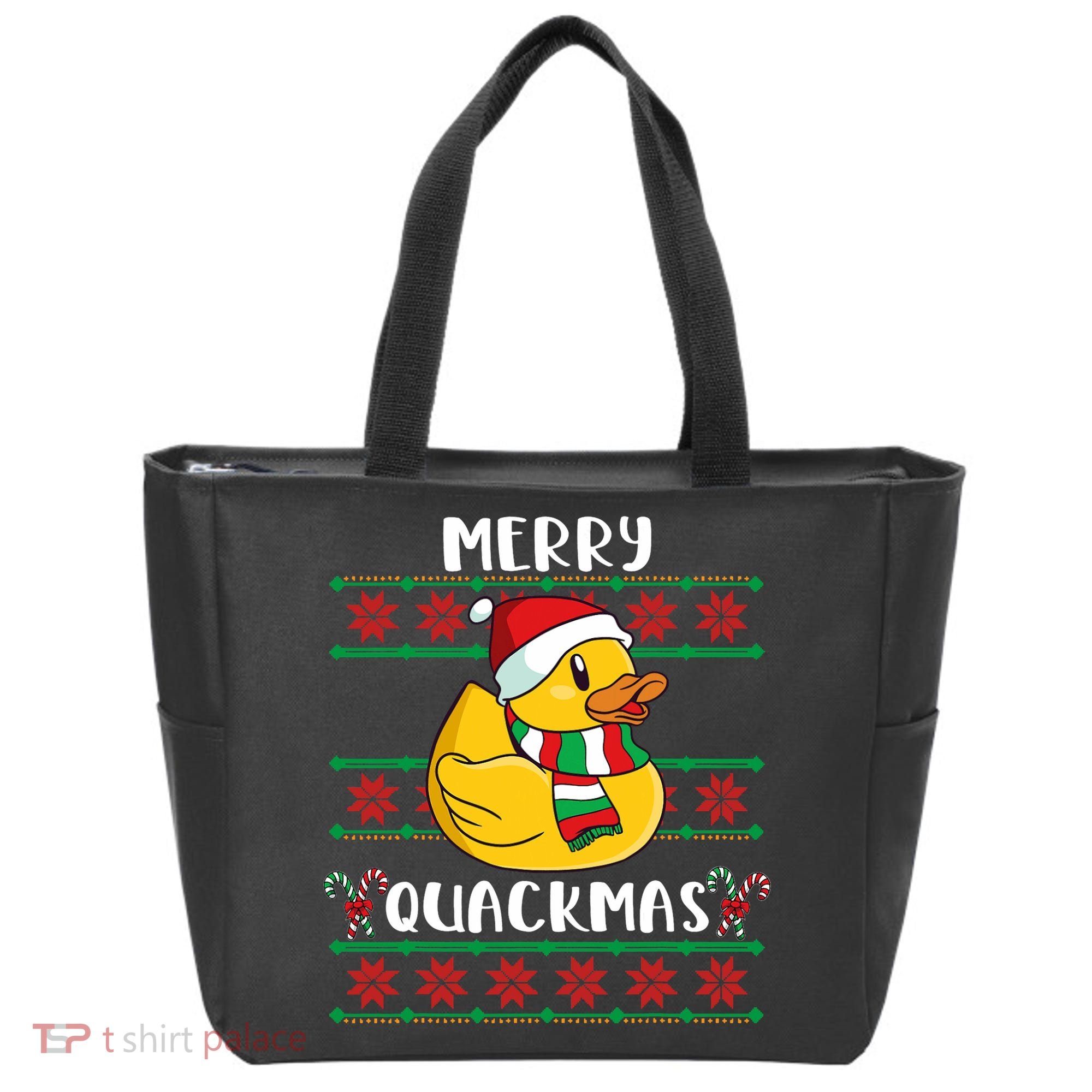 Merry Quackmas Rubber Duck Christmas Tote Bag