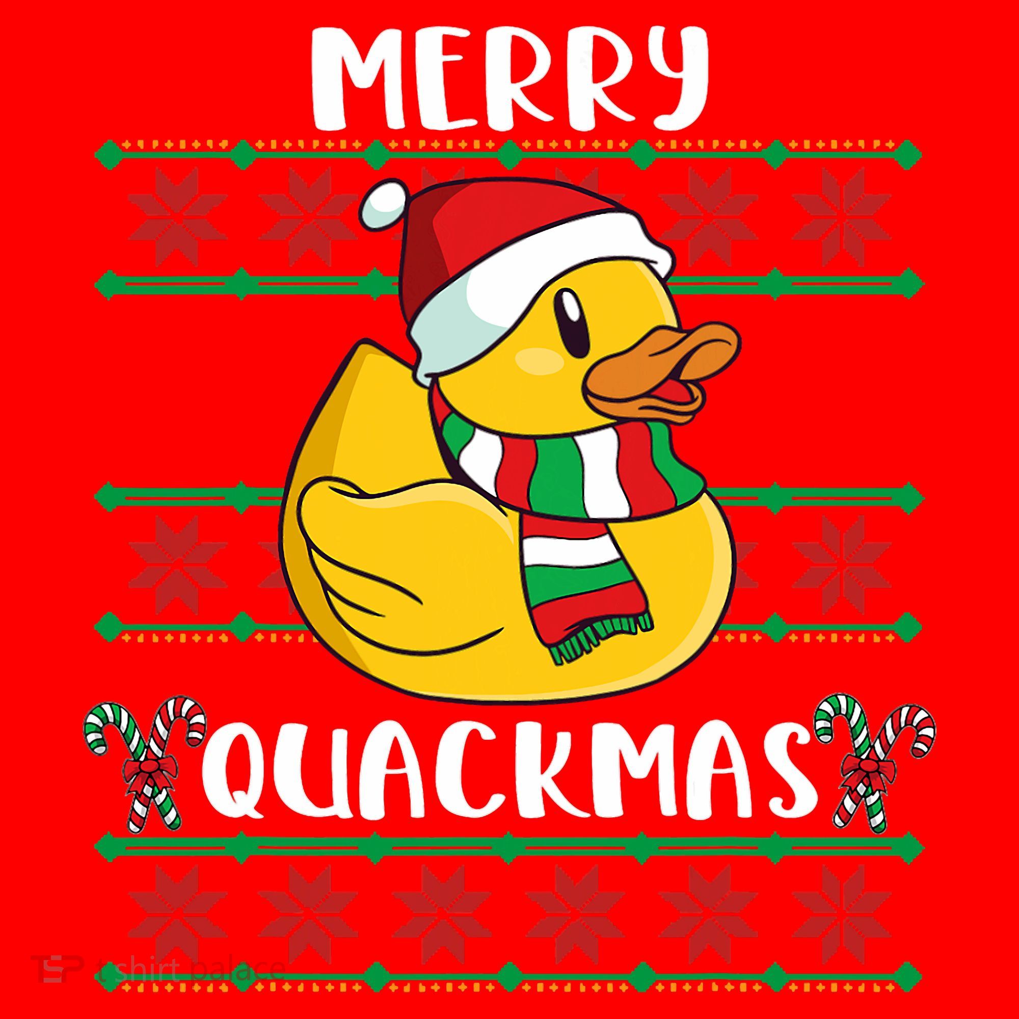 Merry Quackmas Rubber Duck Christmas Santa Hat