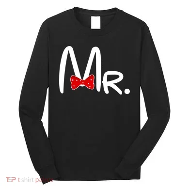 Mr. Bow Tie Cute Matching Couples Long Sleeve Shirt