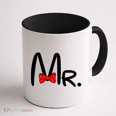 Mr. Bow Tie Cute Matching Couples Coffee Mug back