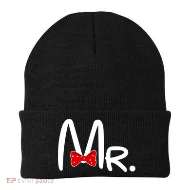 Mr. Bow Tie Cute Matching Couples Beanie