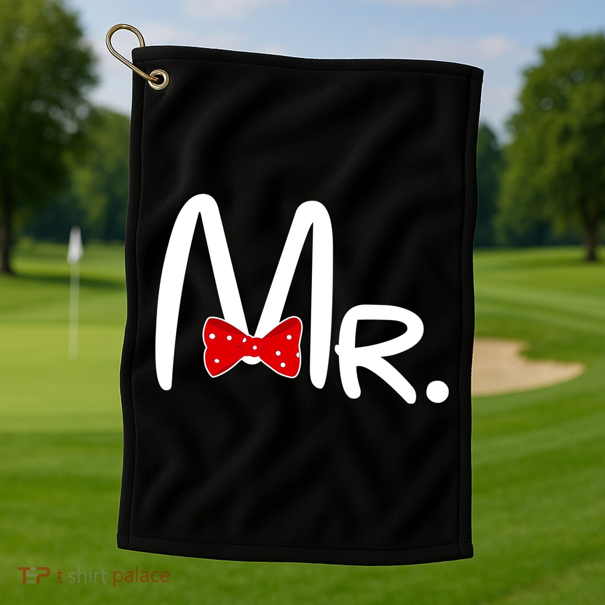Mr. Bow Tie Cute Matching Couples Golf Towel