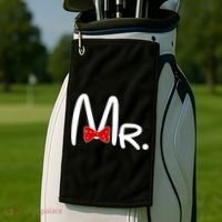 Mr. Bow Tie Cute Matching Couples Golf Towel thumb 2