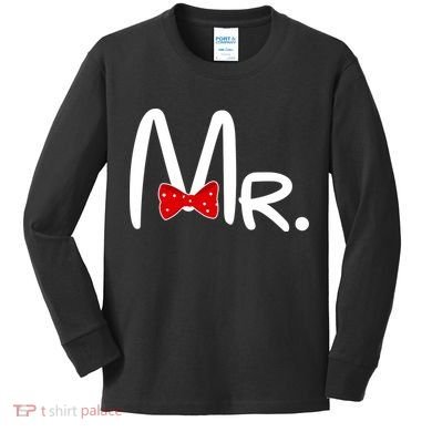 Mr. Bow Tie Cute Matching Couples Kids Long Sleeve Shirt