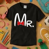 Mr. Bow Tie Cute Matching Couples Kids T-Shirt thumb 3