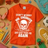 Mr Engineer I'll Make It Work And Save Your Job Kids T-Shirt thumb 3