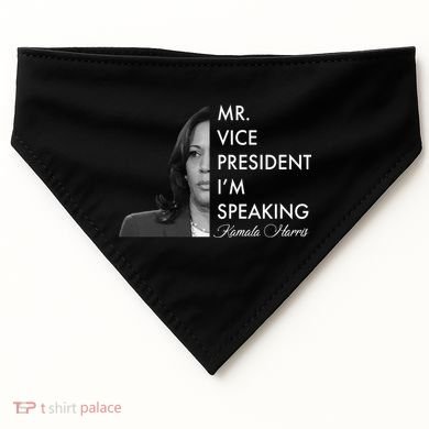 Mr Vice President I'm Speaking Kamala Harris Portrait USA-Made Doggie Bandana