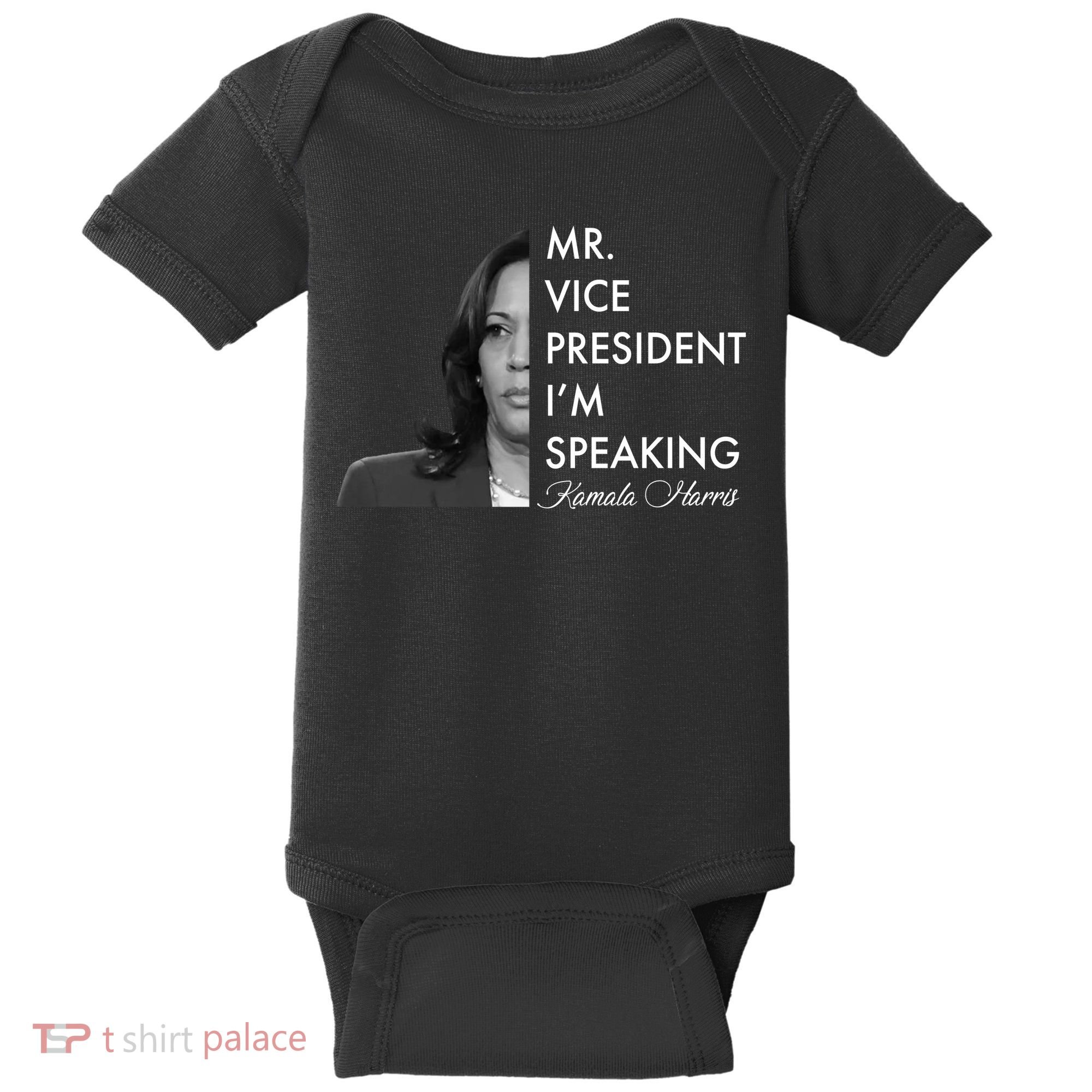 Mr Vice President I'm Speaking Kamala Harris Portrait Baby Bodysuit