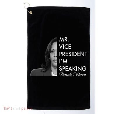 Mr Vice President I'm Speaking Kamala Harris Portrait Golf Towel