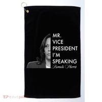 Mr Vice President I'm Speaking Kamala Harris Portrait Golf Towel thumb 0
