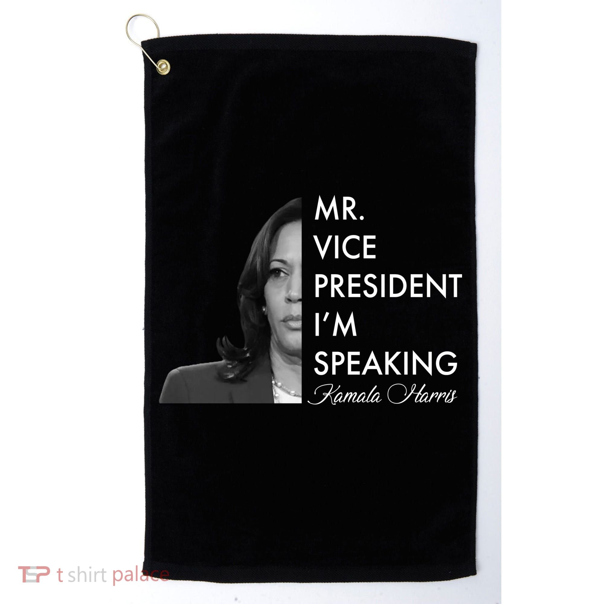 Mr Vice President I'm Speaking Kamala Harris Portrait Golf Towel