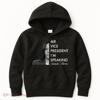 Mr Vice President I'm Speaking Kamala Harris Portrait Kids Hoodie