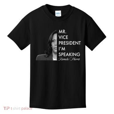 Mr Vice President I'm Speaking Kamala Harris Portrait Kids T-Shirt