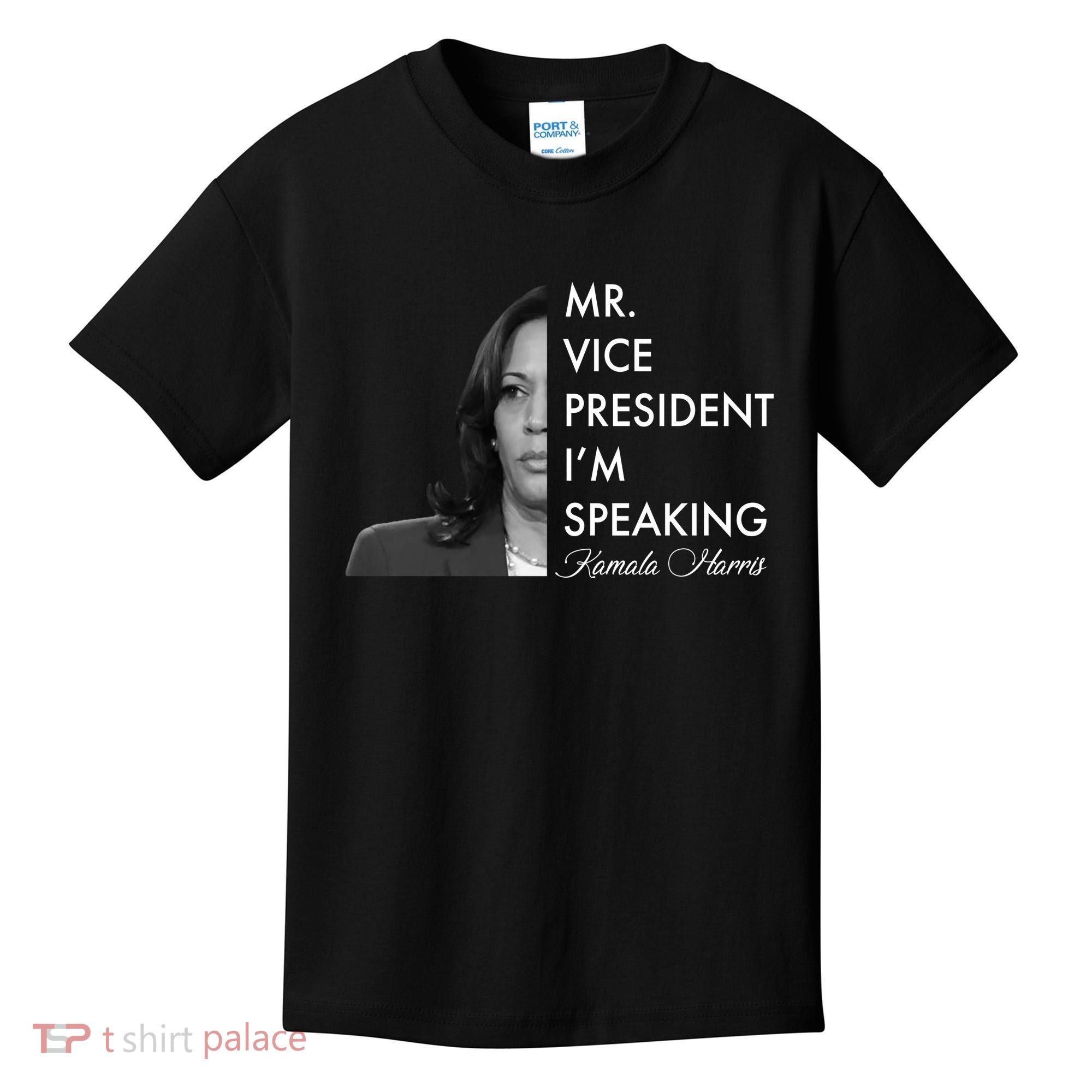 Mr Vice President I'm Speaking Kamala Harris Portrait Kids T-Shirt