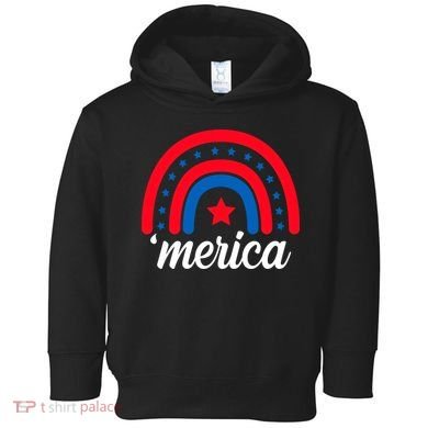 Merica Rainbow 4th Of July Celebration Toddler Hoodie