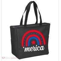 Merica Rainbow 4th Of July Celebration Tote Bag thumb 2