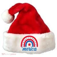 Merica Rainbow 4th Of July Celebration Santa Hat thumb 0