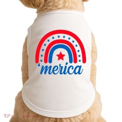 Merica Rainbow 4th Of July Celebration Doggie Tank